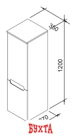 Мебель для ванных комнат Ravak Шкаф-пенал Classic SB 350 X000000355 (правый, белый)