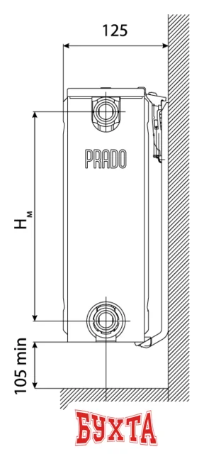 Стальной панельный радиатор Prado Universal тип 22 500x1500