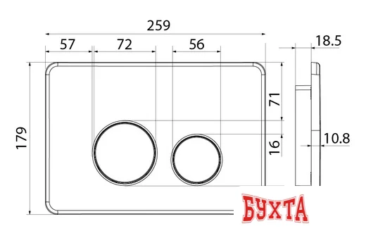 Панель смыва IDDIS Unisteel UNS10S0i77