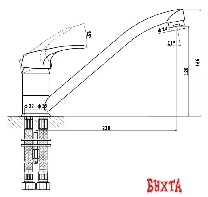 Смеситель Gross Aqua Base 3210258С-G0110