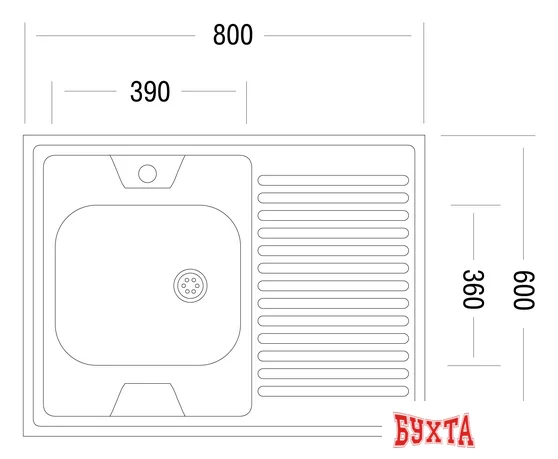 Кухонная мойка Ukinox STD800.600-4C 0L