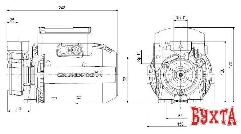 Самовсасывающий насос Grundfos PF 1-30 CVBP