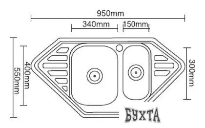 Кухонная мойка Ledeme L99550B