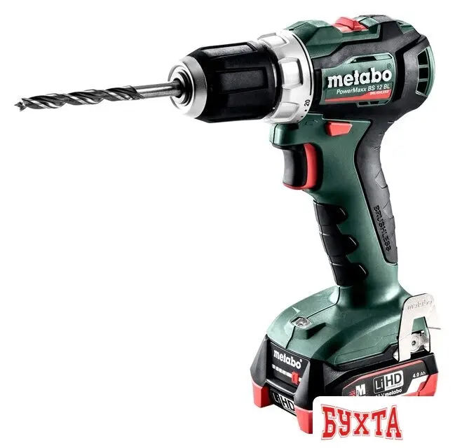 Дрель-шуруповерт Metabo PowerMaxx BS 12 BL 601038800 (с 2-мя АКБ 4 Ah, кейс)