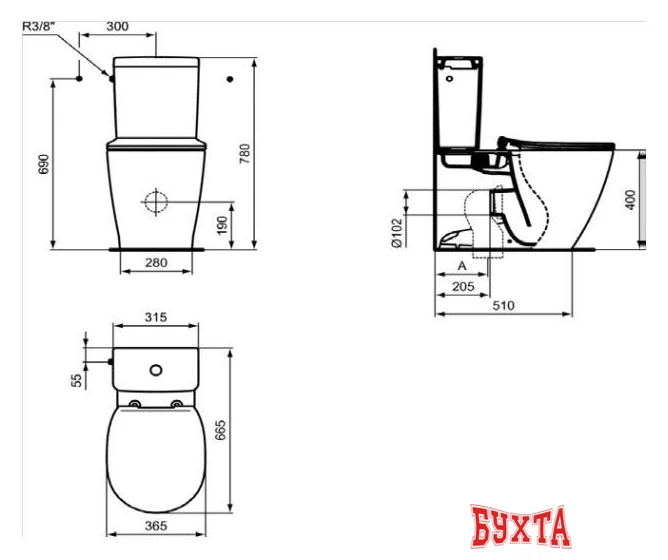 Унитаз Ideal Standard Connect AquaBlade E042901