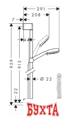 Душевой гарнитур  Hansgrohe Crometta 100 [26656400]