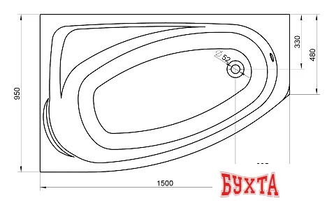 Ванна Kolo Mystery 150x95 L [XWA3751000]