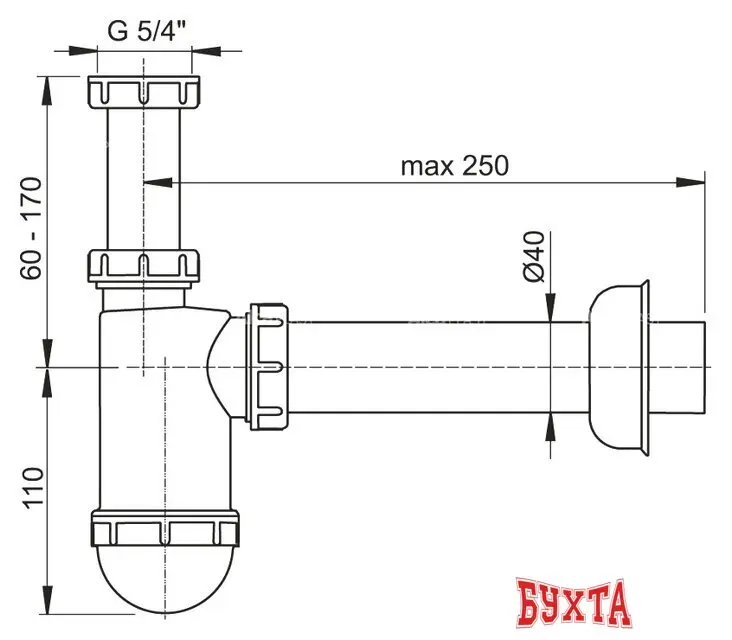 Сифон Alcaplast A43