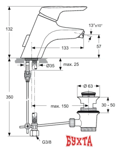 Смеситель Ideal Standard Ceramix Blue A5655AA