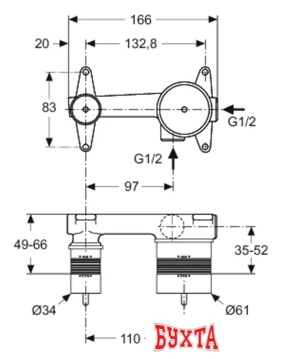 Скрытый механизм Ideal Standard Strada/Melange A5948NU