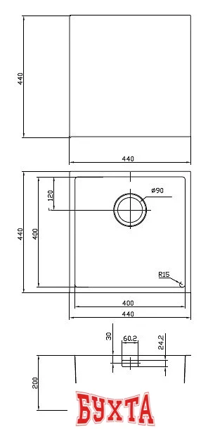 Кухонная мойка IDDIS Edifice EDI44S0i77