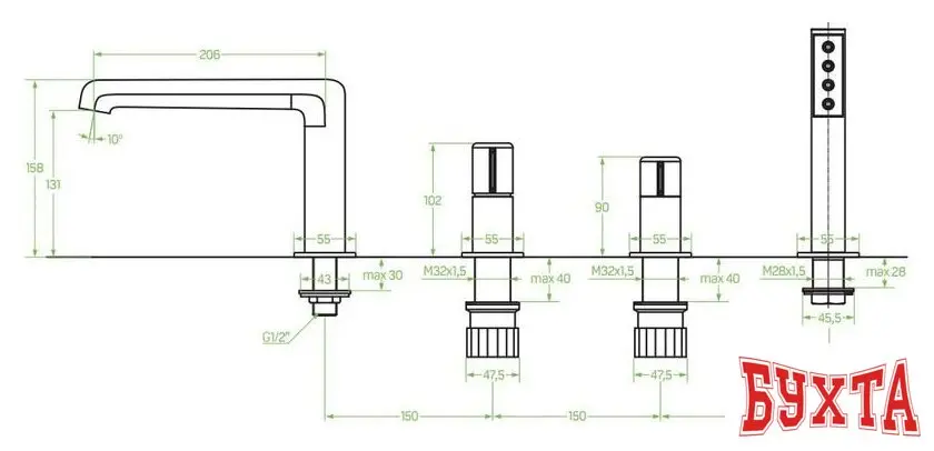 Смеситель Laveo Pretto BAO 714D