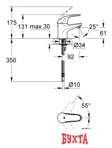 Смеситель Grohe Euroeco 32734000