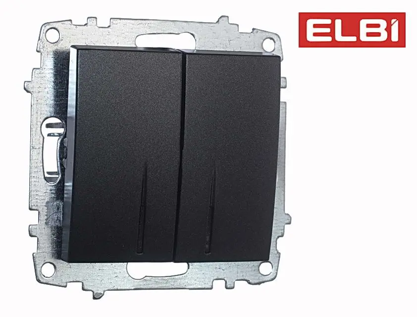 EL-BI,Zena-Vega,выключатель 2-кл с подсветкой,дымчатый,механизм, 609-011100-203 , пр-во:Турция