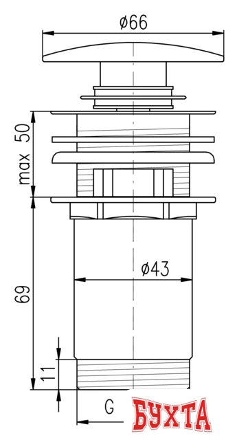 Донный клапан Slezak RAV MD0484CMAT