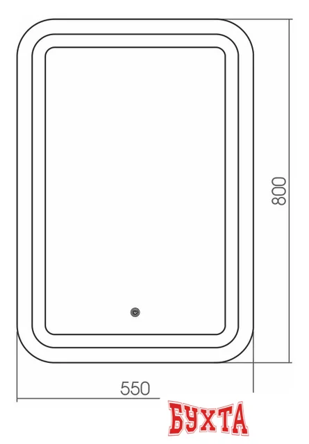 Мебель для ванных комнат Grossman Зеркало Elegans LED 55x80 555800