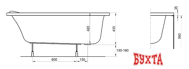 Ванна Kolo Mystery 140x90 L [XWA3741000]