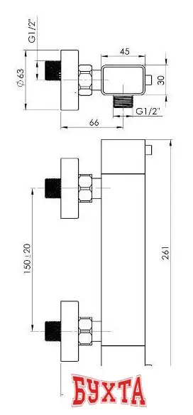 Смеситель Rubineta Thermo-12 H2S0008