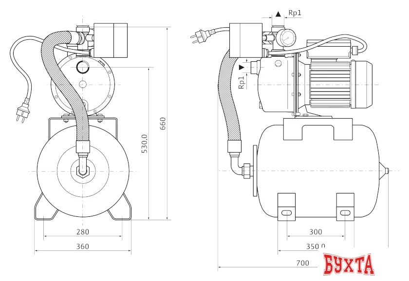 Насосная станция Wilo Jet HWJ 50 L 203 (1~230 В)