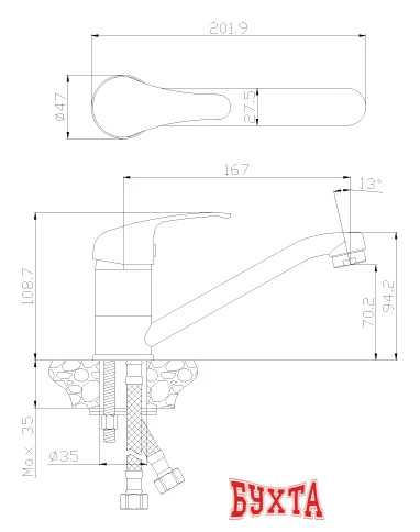 Смеситель Rossinka Silvermix Y35-22