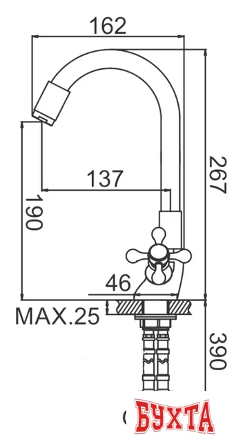 Смеситель Ledeme L1319-3 (белый/хром)