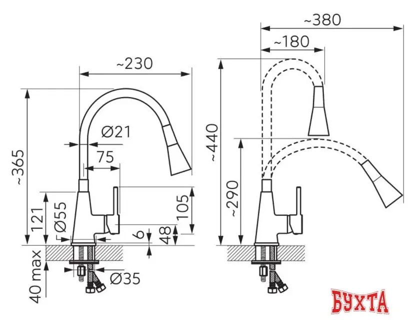 Смеситель Ferro Zumba II BZA42P