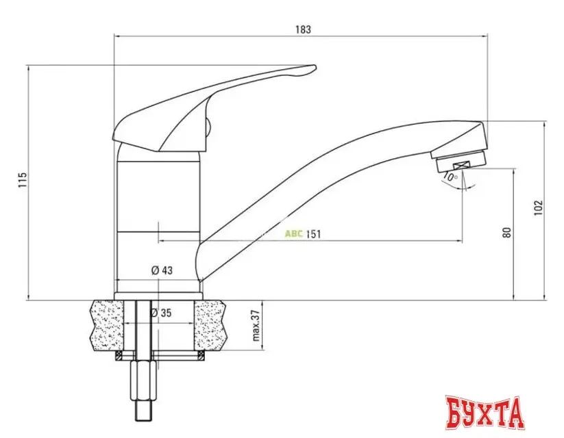 Смеситель Deante Lobo BYU 026M