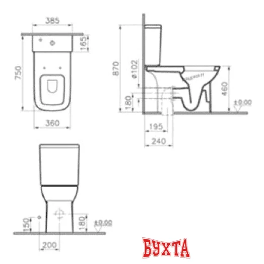 Унитаз напольный Vitra S20 [9800B003-7205]