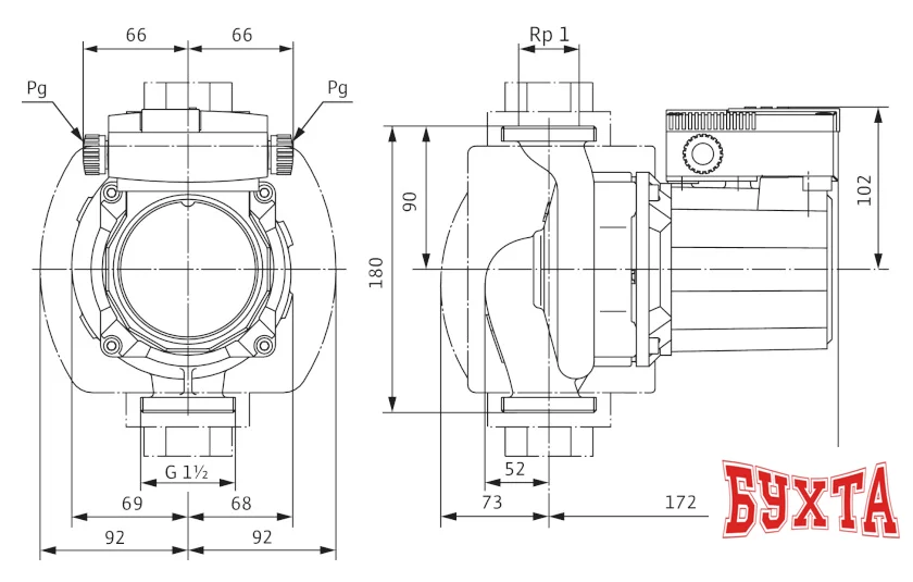 Циркуляционный насос Wilo TOP-Z 25/10 (3~400 V, PN 10, RG)