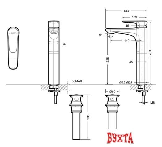 Смеситель Bravat Source F1173218CP-A-ENG