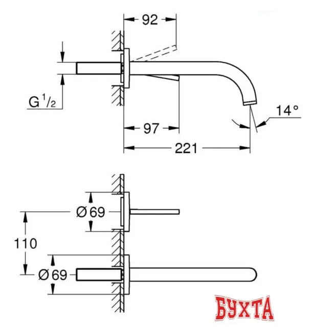 Смеситель Grohe Atrio Joy 19918003