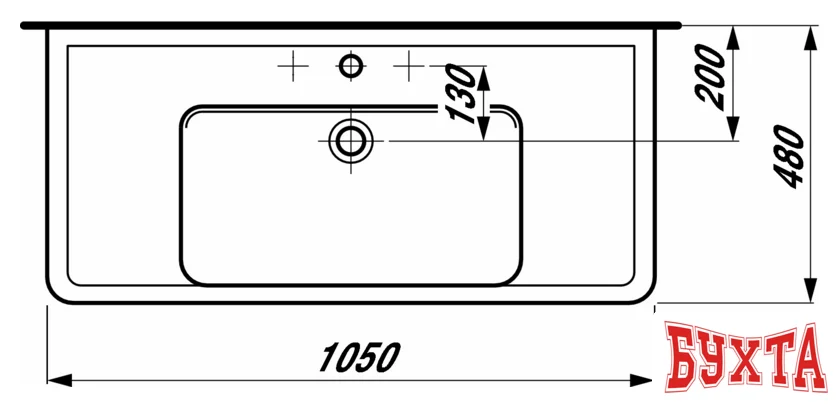 Умывальник Laufen PRO 813958 105x48