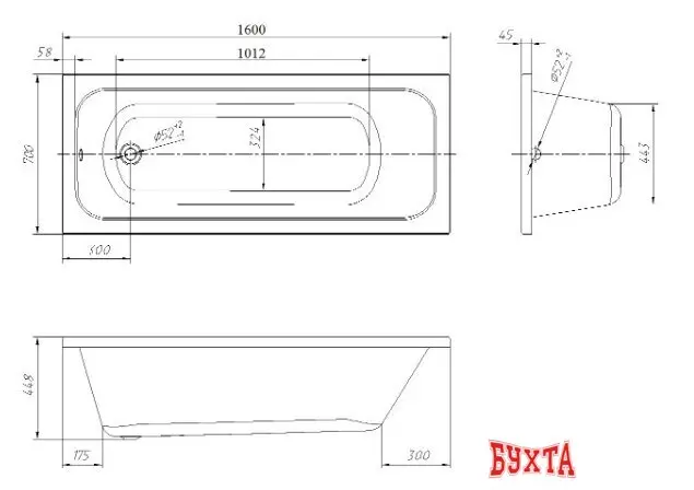 Ванна Ventospa Mitra 160x70