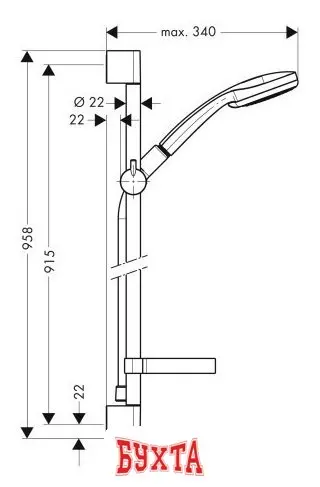 Душевой гарнитур  Hansgrohe Croma 100 (27771000)