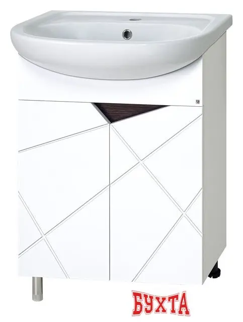 Мебель для ванных комнат Misty Грани - 60 Тумба напольная прямая, белая эмаль - Э-Гра07060-021Пр