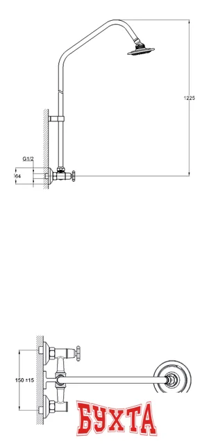 Верхний душ Solone JIK16-A102-A