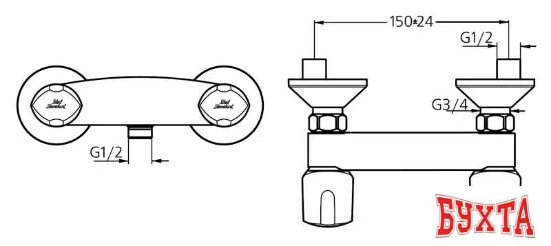 Смеситель Ideal Standard Euroflow B2510AA