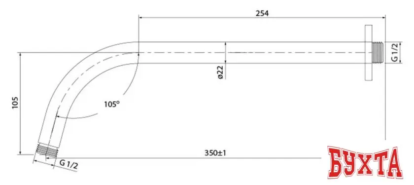 Держатель верхнего душа IDDIS Built-in Shower 001SB35i61