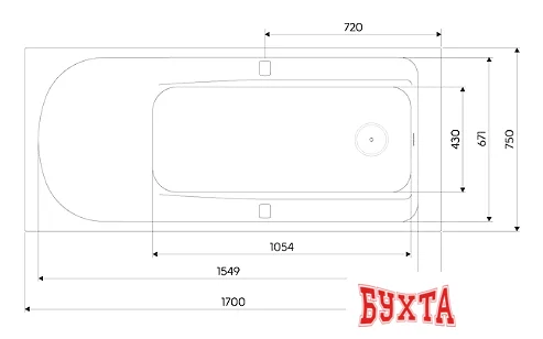 Ванна Kolo Comfort Plus 170x75 с ручками [XWP1471000]