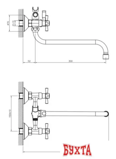 Смеситель Decoroom DR51045 (черный)