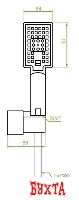 Душевой гарнитур  Laveo Kvadrato NLQ 70AD