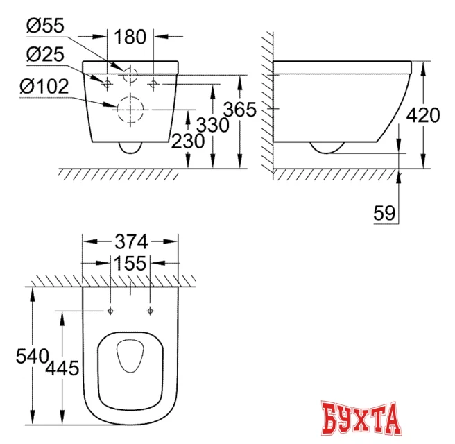 Унитаз Grohe Euro 3932800H