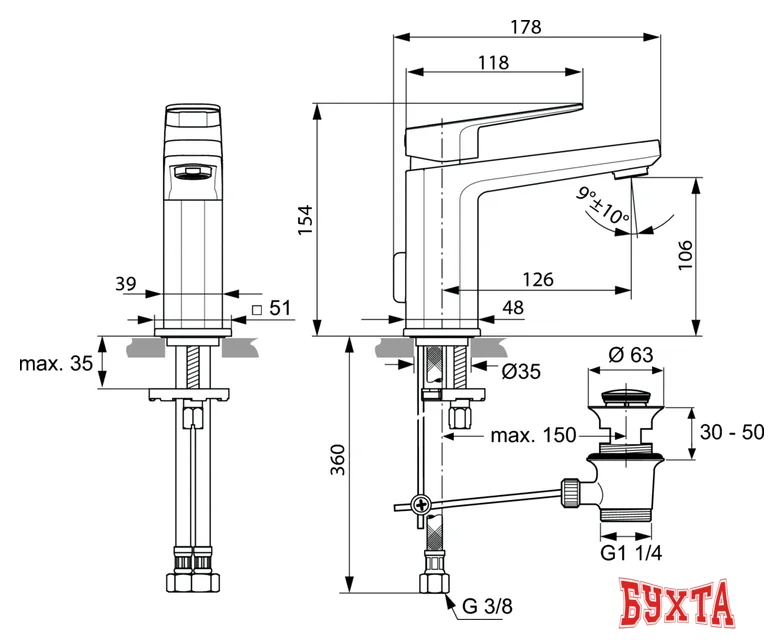 Смеситель Ideal Standard Tonic II A6326AA