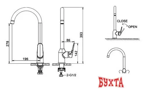 Смеситель Bravat Eier F7191238CP