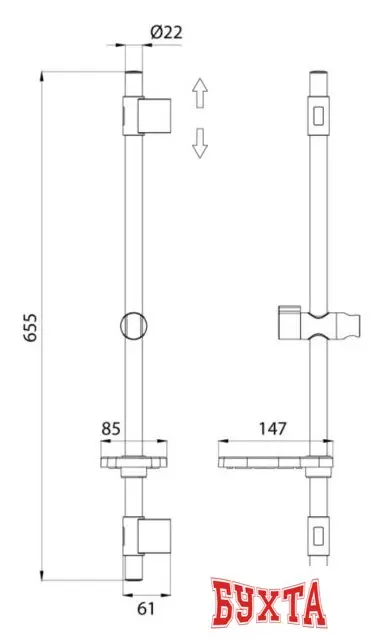 Душевая штанга IDDIS TSH65SDi17