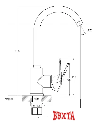 Смеситель Solone FAB4-A020