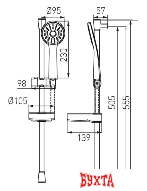 Душевой гарнитур  Ferro Belis N180B