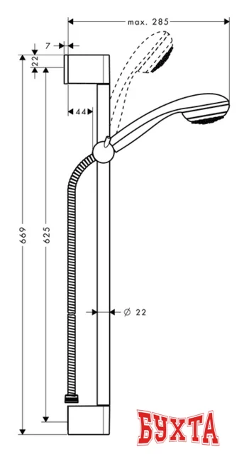 Душевой гарнитур  Hansgrohe Crometta 85 1jet [27728000]