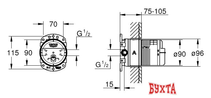 Скрытый механизм Grohe Rainshower 26484000