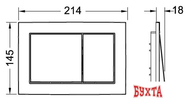 Панель смыва Tece Base 9240701 (глянцевый хром)